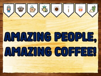 Preview of AMAZING PEOPLE, AMAZING COFFEE! Coffee Bulletin Board Kit & Door Décor