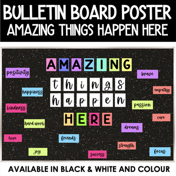 Preview of AMAZING THINGS HAPPEN HERE | BULLETIN BOARD POSTER | DOOR POSTER