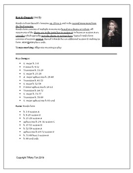 Preview of AMEB General Knowledge notes Grade 5 series 17 List B Rondo Dussek