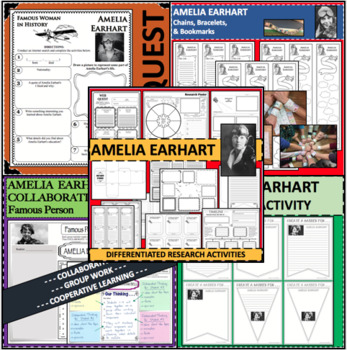Preview of AMELIA EARHART BUNDLE Biographical Biography Research Project Activities