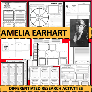 Preview of AMELIA EARHART Biographical Biography Research Project Activities