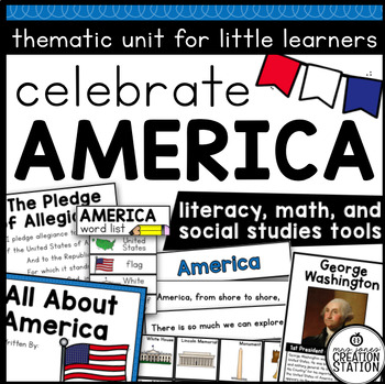 Preview of AMERICA PRESIDENT'S THEME ACTIVITIES | AMERICAN SYMBOLS | KINDER AND FIRST GRADE