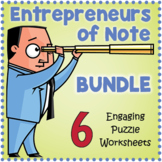 AMERICAN ENTREPRENEURS BUNDLE - 6 Word Search Puzzle Works