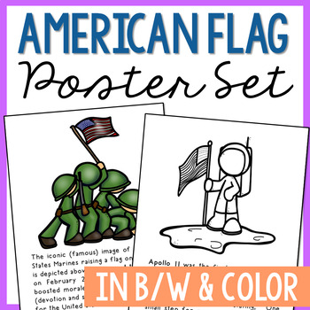 Preview of AMERICAN FLAG Posters | Social Studies Bulletin Board | Note Pages Activity