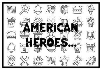 Preview of AMERICAN HEROES... Coloring Pages, President’s Day Activity