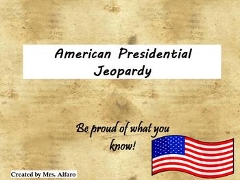 Preview of AMERICAN PRESIDENTIAL JEOPARDY GAME FLIPCHART ~ FUN HISTORY & FACTS ~ GRADES 5+