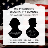 AMERICAN PRESIDENTS Biography Worksheet, Posters, Bookmark