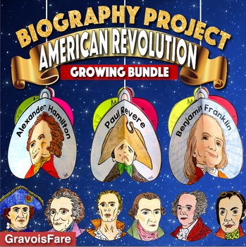 Preview of AMERICAN REVOLUTION Growing Bundle: Biography Projects of the Revolutionary War