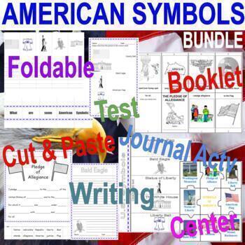 Preview of AMERICAN SYMBOLS BUNDLE - Writing, Center, Journal Activity, Assessment, & More