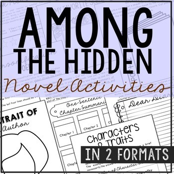 Preview of AMONG THE HIDDEN Novel Study Unit Activities | Book Report Project