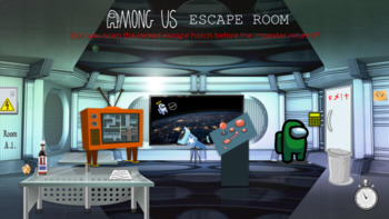 Preview of AMONG US Escape Room - Virtual Escape Room feat. GoogleSlides - Fun times ahead!