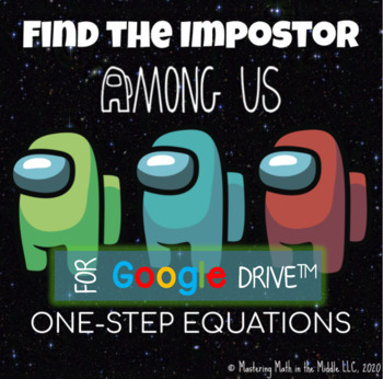 AMONG US One-Step Equations - DIGITAL Activity for Google Drive | TPT