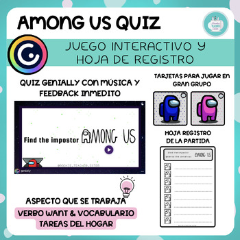 Preview of AMONG US QUIZ: TAREAS DEL HOGAR & VERBO WANT
