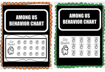 Preview of AMONG US Sticker Behavior Incentive Chart BUNDLE - 2 Variations - 3 SIZES