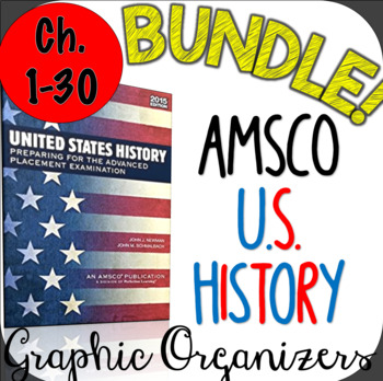 Preview of AMSCO AP U.S. History Graphic Organizer Complete Bundle Chapters 1-30