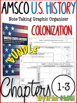 Preview of AMSCO U.S. History Graphic Organizer Chapter 1, 2, & 3
