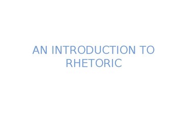 Preview of Introduction to rhetoric  PowerPoint presentation (editable PPT)