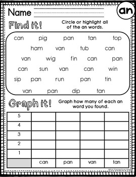 an word family worksheet and activity bundle by first tries and sunny skies