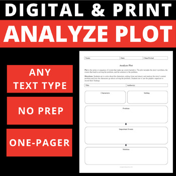 Preview of ANALYZE PLOT - DIGITAL AND PRINT - ONE PAGER - GRAPHIC ORGANIZER - WORKSHEET