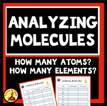 Preview of ANALYZING MOLECULES COMPOUNDS Count the Atoms, Count the Elements 2 Worksheets