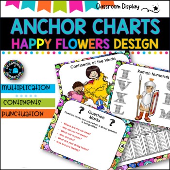 Preview of ANCHOR CHARTS I X, Roman Numerals, Continents, Punctuation | HAPPY FLOWERS