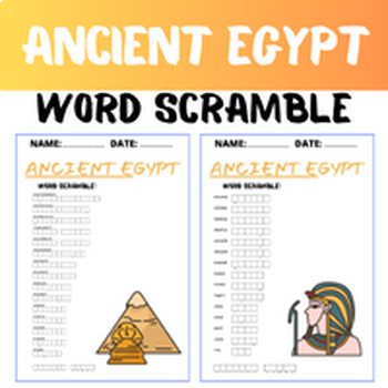 Preview of ANCIENT EGYPT word scramble puzzle worksheets for kids