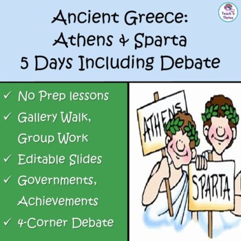 Preview of ANCIENT GREECE: Athens & Sparta, 5 Days of Lessons Ending in a Debate