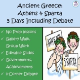 ANCIENT GREECE: Athens & Sparta, 5 Days of Lessons Ending 