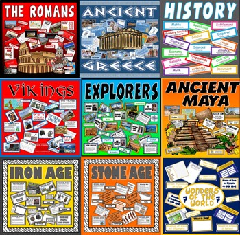 Preview of ANCIENT HISTORY - ROMANS, VIKINGS, GREEKS, MAYA, STONE AGE, IRON AGE, 7 WONDERS