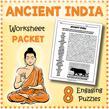 Preview of ANCIENT INDIA Worksheet Activity Packet - Word Search, Crossword, and More!