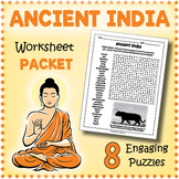 ANCIENT INDIA Worksheet Activity Packet - Word Search, Cro