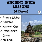 ANCIENT INDIA LESSONS, 4 Days (Geography, Achievements, So