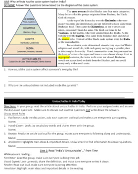 Preview of Ancient India: The Caste System Activity