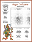 ANCIENT MAYAN CIVILIZATION Word Search Puzzle Worksheet Activity