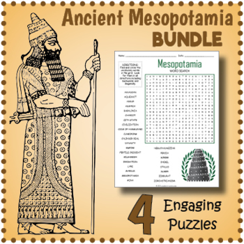 Preview of ANCIENT MESOPOTAMIA - Word Search & Crossword Worksheet Activities
