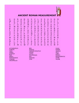 Preview of ANCIENT ROMAN MEASUREMENT/WORD SEARCH GRADES 6-12