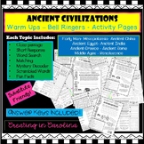 ANCIENT WORLD HISTORY Activity Pages-Warm Ups -Bell Ringer