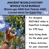 ANCIENT WORLD HISTORY FULL YEAR BUNDLE: Bell Ringers, Exit