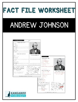 Preview of ANDREW JOHNSON - Fact File Worksheet - Research Sheet