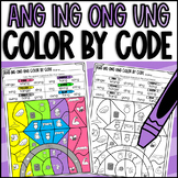 ANG ING ONG and UNG Words Color by Code Worksheets Glued Sounds