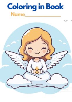 Preview of ANGELS / ANGEL Coloring in Book (22 pages) PDF Printable Book