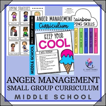 Preview of ANGER MANAGEMENT Small Group Counseling Activities Curriculum - MIDDLE SCHOOL
