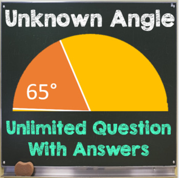 Preview of ANGLES Find the unknown angle- UNLIMITED QUESTIONS - With ANSWERS