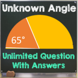 ANGLES Find the unknown angle- UNLIMITED QUESTIONS - With ANSWERS