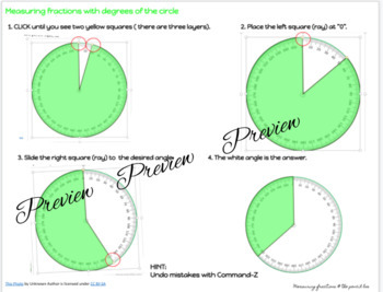 Preview of ANGLES: Measuring Fraction Circles in Degrees