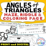ANGLES OF TRIANGLES Maze, Riddle, & Color by Number | Prin