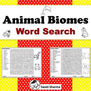 Preview of 21 Animal Biomes/Habitats Word Search Worksheets, Distance Learning