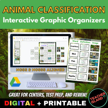 Preview of ANIMAL CLASSIFICATION Interactive Graphic Organizers | Digital & Printable