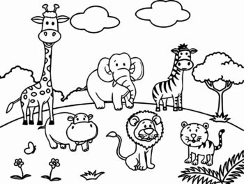 cartoon animal coloring pages
