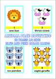 ANIMAL FACE COUNTING FLASH CARD, HOME SCHOOL, LEARNING ACTIVITY
